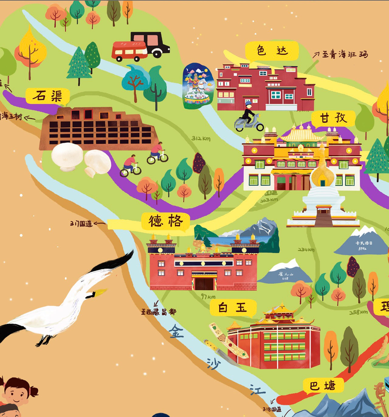 江川手绘地图景区的文化宝库